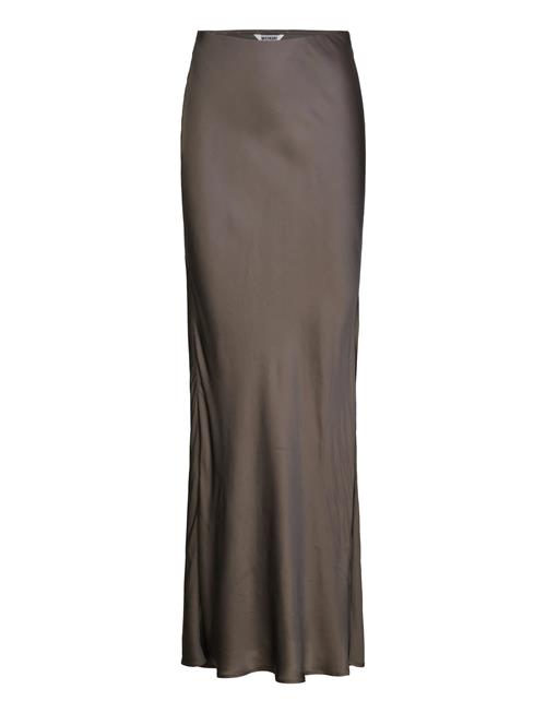 Bias Cut Satin Maxi Skirt Weekday Brown