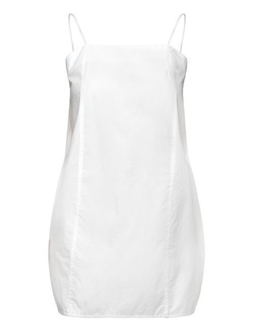 Tie-Back Twill Mini Dress Monki White