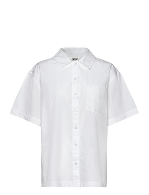 Over D Short-Sleeved Cotton Poplin Shirt Monki White