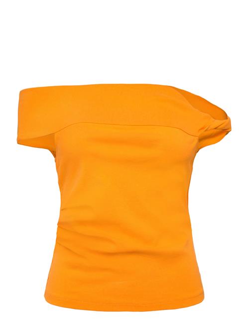 Asymmetrical Strapless Top Mango Orange