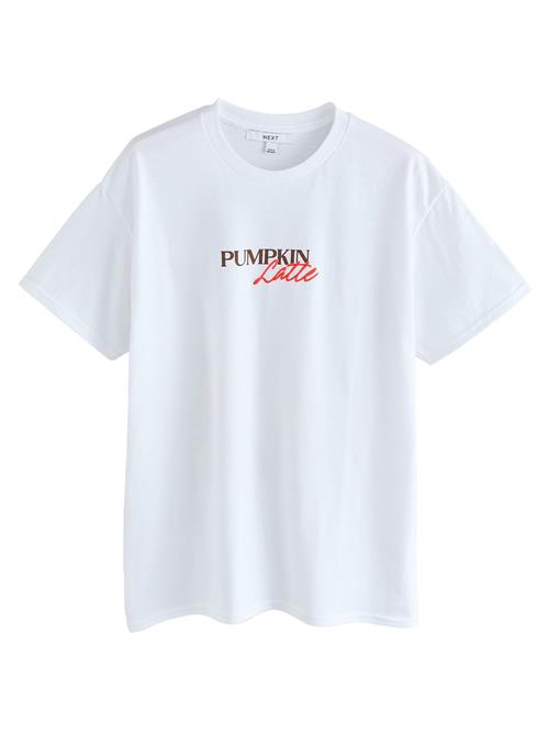 Se Next Shirts 'Pumpkin Latte Rezept'  ecru / choko / orange / rød ved About You
