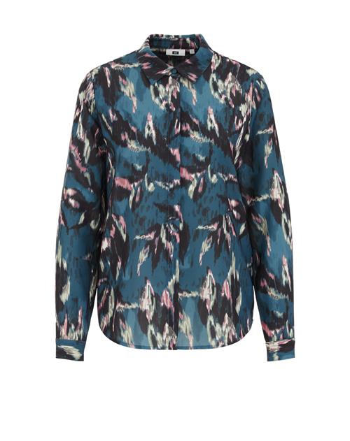 Se WE Fashion Bluse  mørkeblå / petroleum / lys pink / hvid ved About You
