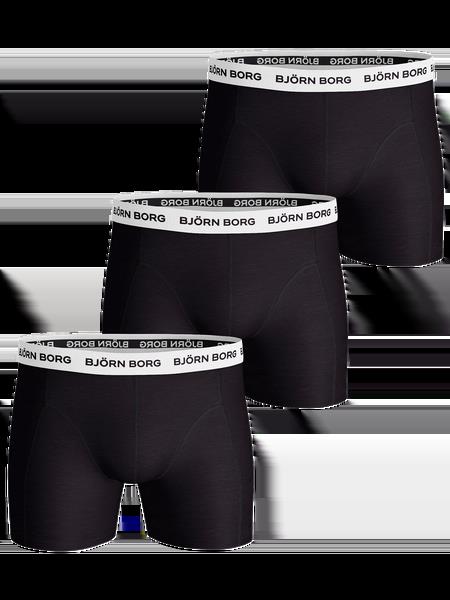 Björn Borg Cotton Stretch Boxers 3-pack Sort, XL