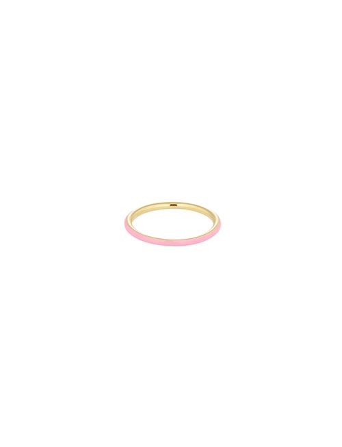 Classic Stack Ring Design Letters Pink