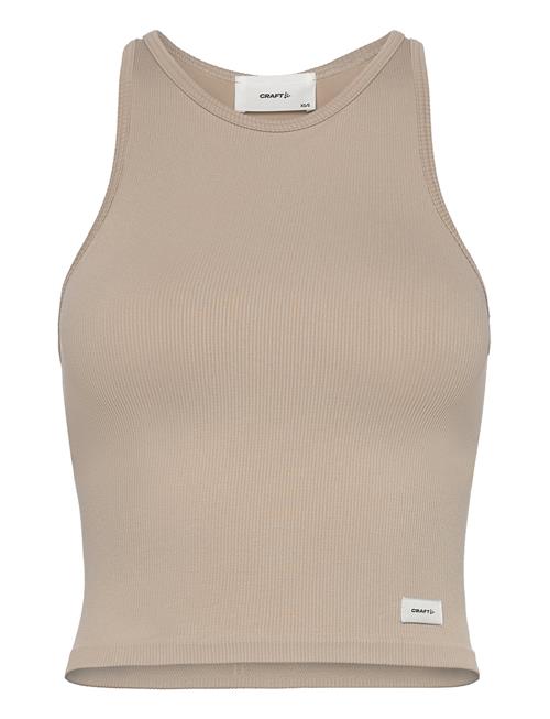 Collective Rib Tank Top W Craft Beige