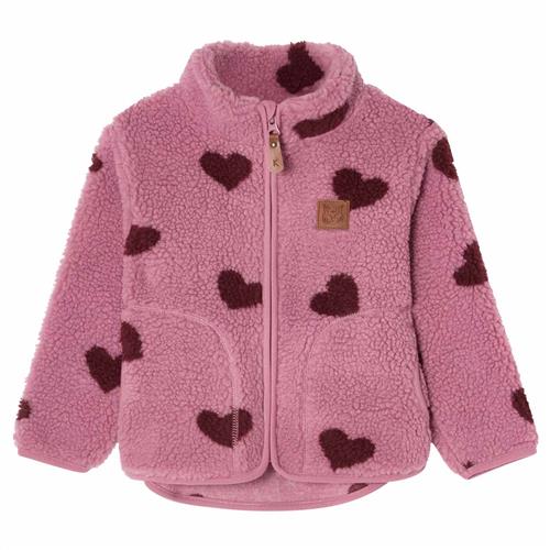 Kuling Austin Pile Fleece Jacket AOP Hearts 80 cm  Lilla  80 cm  Unisex
