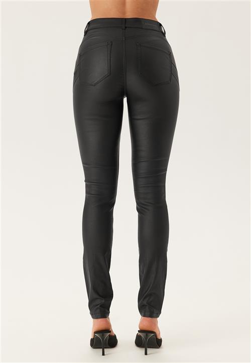 BUBBLEROOM Mid Waist Push-up Coated Slim Jeans