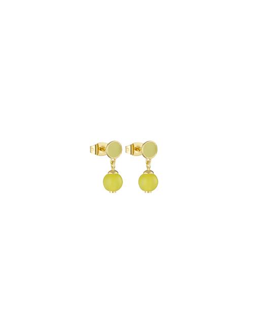 Ball Beads Earhangers Design Letters Yellow