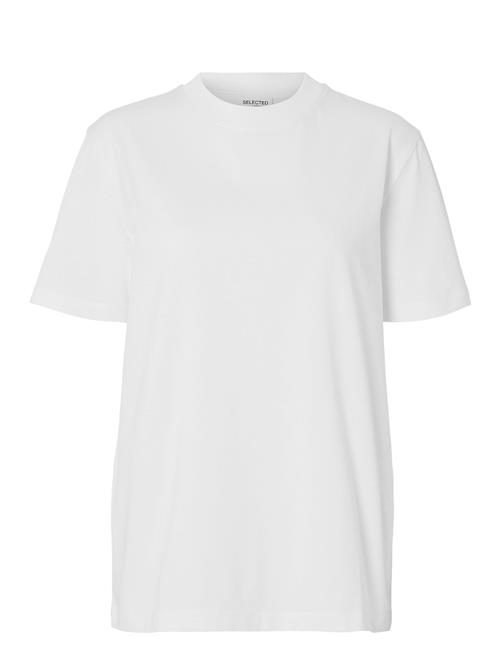 Slfrelax Colwoman Ss Mock Neck Tee Noos Selected White