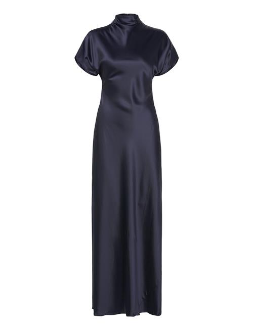 Alivia Short Sleeve Satin Maxi Dress Malina Navy
