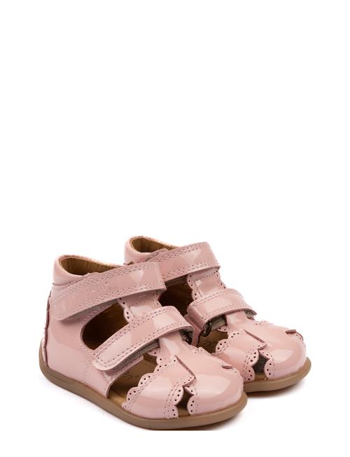Starters Two Velcro Scalloped Sand Pom Pom Pink