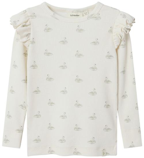 Lil' Atelier Bluse - Noos - Rib - Pastel Parchment/SWAN