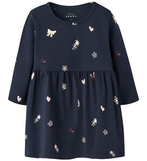 Name It Kjole - NbfVandora - Navy Blazer/Flowers And Hearts