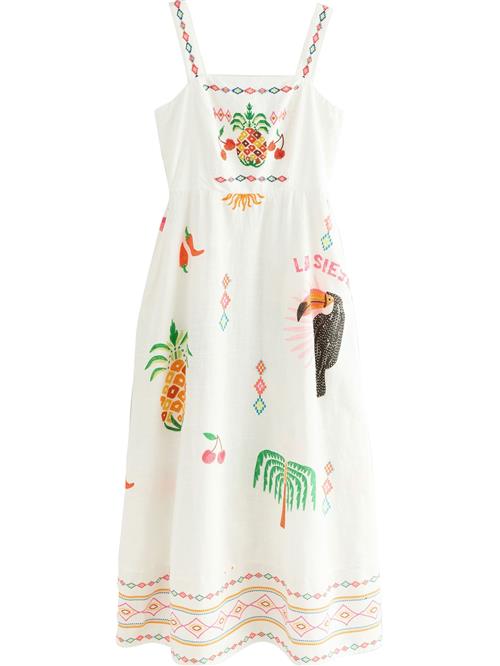 Next Sommerkjole  grøn / orange / orangerød / offwhite