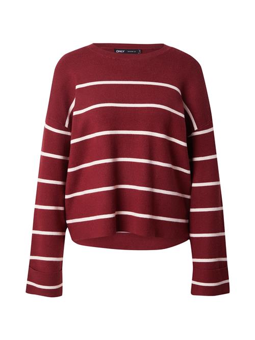 ONLY Pullover 'ONLAMY'  vinrød / hvid