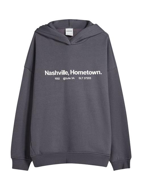 Bershka Sweatshirt  mørkegrå / hvid