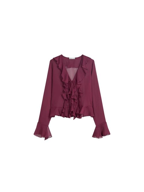 Bershka Bluse  mørkerød