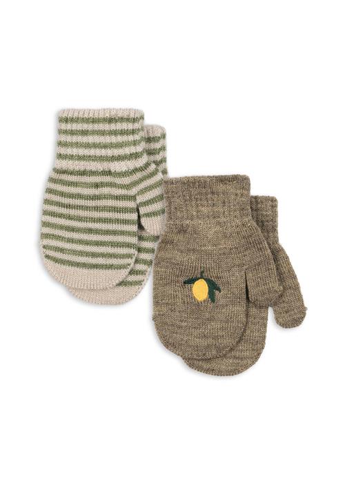 Konges Sløjd Filla 2-pak Vanter Lemon Stripe  2 Pack Filla Mittens Lemon Stripe One Size  Brun  One Size  mand