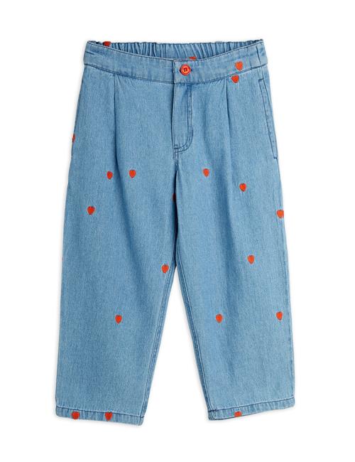 Mini Rodini GOTS Mini Hearts Aoe Vævede Bukser Blue  104/110 cm    104/110 cm  Unisex