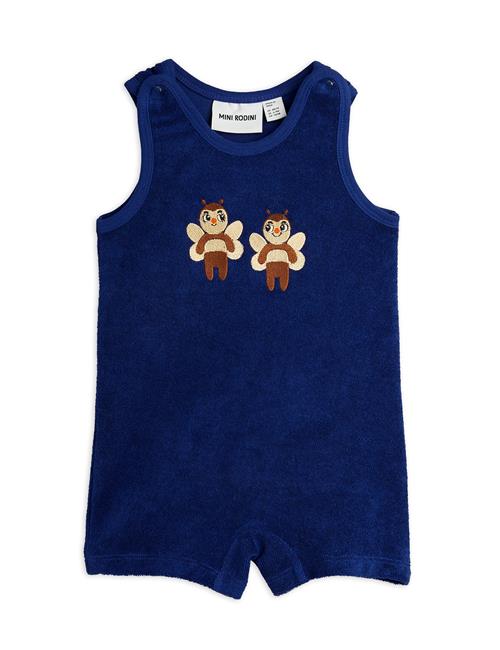 Mini Rodini GOTS Bees Emb Terry Sommerdragt Baby Blue  68/74 cm    68/74 cm  Unisex