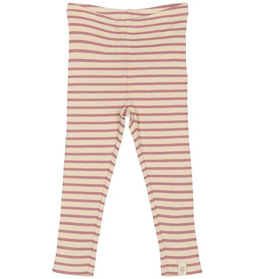 Petit Piao Leggings - Rib - Modal - Nostalgic Rose/Off White