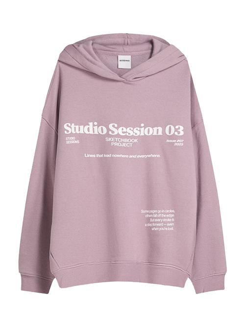 Bershka Sweatshirt  gammelrosa / hvid