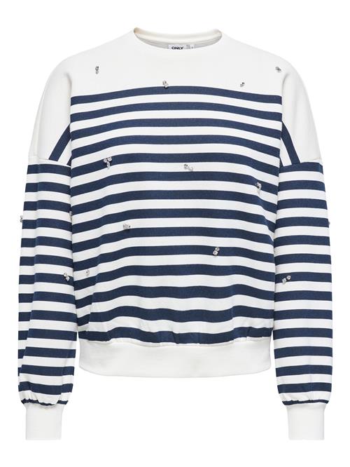 Se ONLY Sweatshirt 'ONLAdele'  marin / hvid ved About You