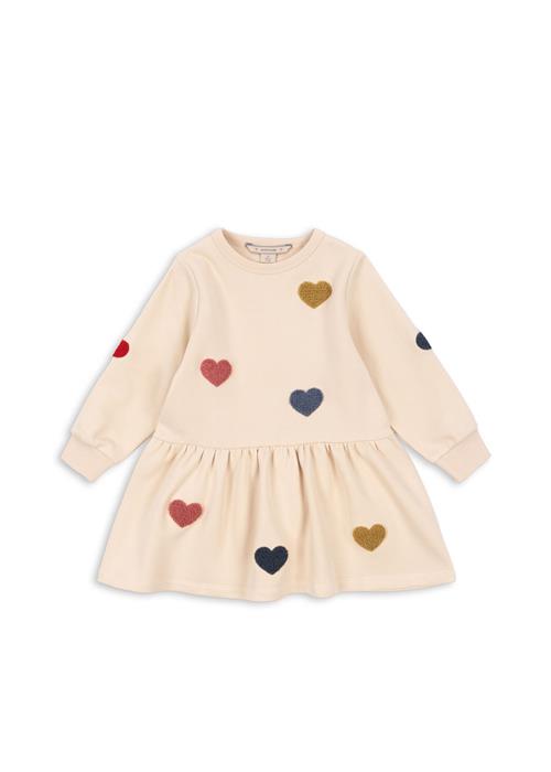 Konges Sløjd Lou Terry Sweat Dress Ocs Multi Heart Lou Terry Sweat Dress Ocs Multi Heart 5-6 Y  Creme  5-6 år  kvinde