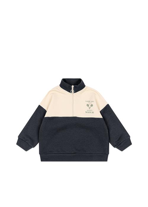 Konges Sløjd Loupy Lou Sweatshirt Med Halv Lynlås Total Eclipse  Loupy Lou Half Zip Sweat Ocs Total Eclipse 18 months  Marineblå  18 måneder  mand