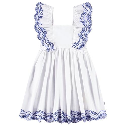 Molo Clementine Short-Sleeved Dress Crisp White 98/104 cm  Hvid  98/104 cm  kvinde