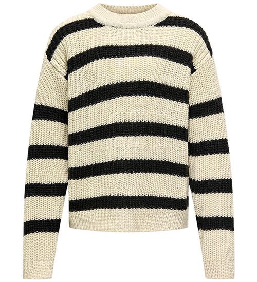 Kids Only Bluse - Strik - Noos - KogJusty - Eggnog/Black