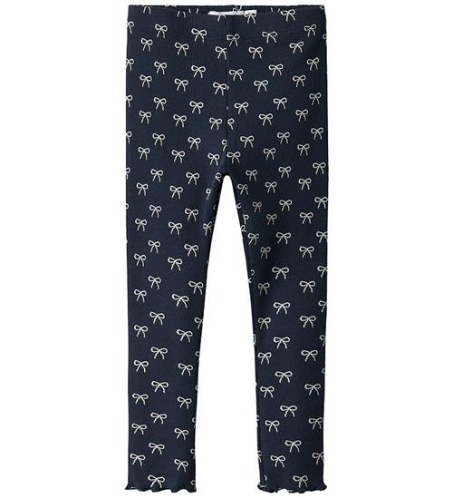 Name It Leggings - Rib - NmfKarinna - Navy Blazer m. Sløjfer