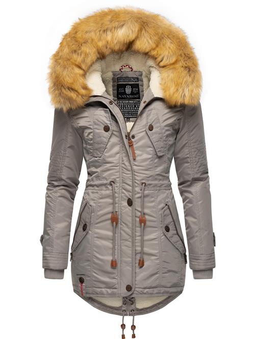 Se NAVAHOO Vinterparka 'La Viva'  camel / cognac / grå ved About You