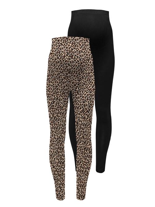 Only Maternity Leggings 'OLMLOVELY'  beige / sort