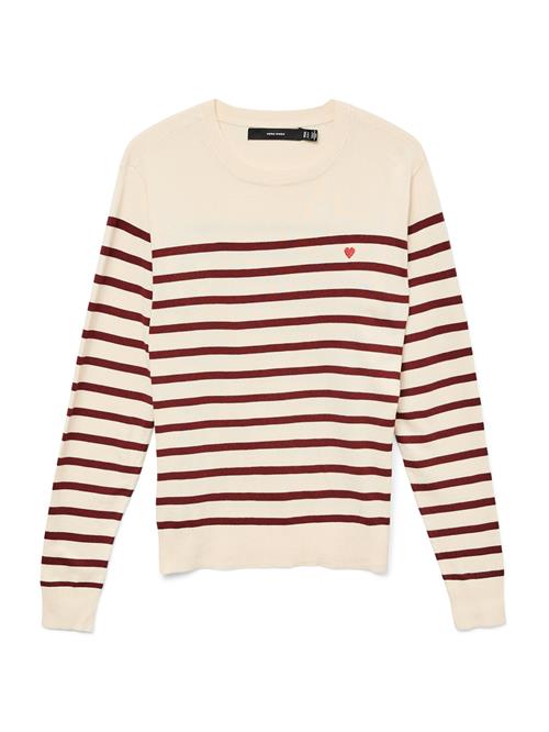 VERO MODA Pullover 'VMDORY'  creme / vinrød