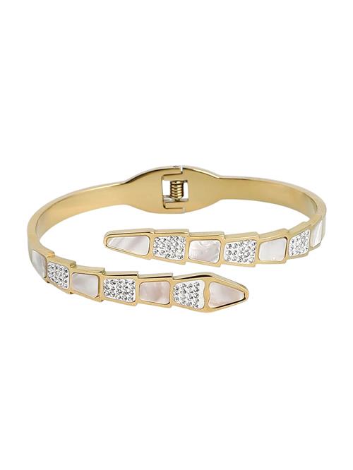 SOHI Armbånd 'Kinley'  guld / transparent / perlehvid