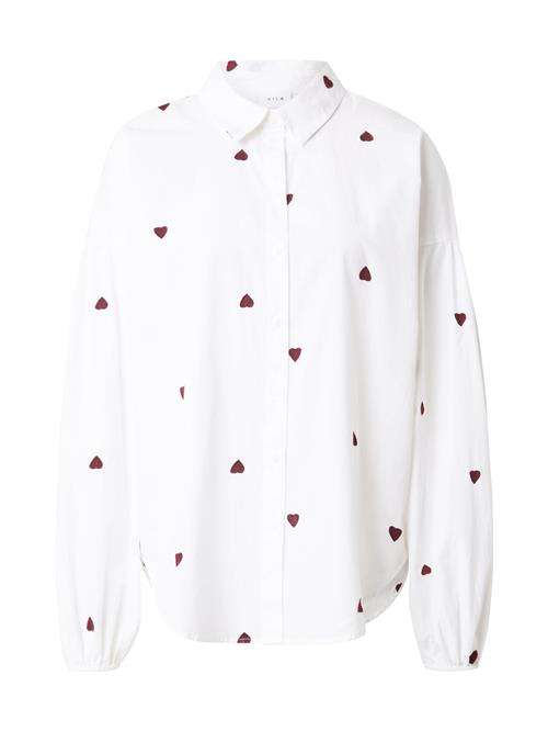 Se VILA Bluse 'VISTEF'  vinrød / hvid ved About You