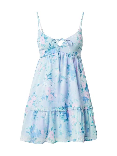 HOLLISTER Sommerkjole 'BARE FESTIVAL'  turkis / royalblå / lyseblå / blomme
