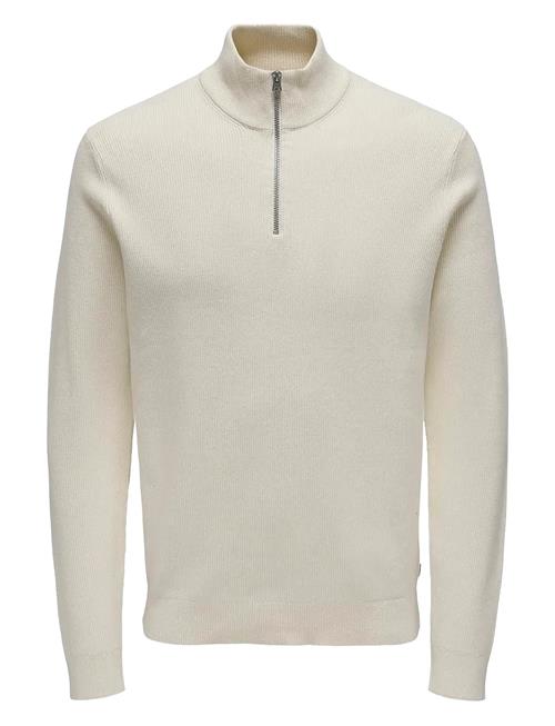 Onsphil Reg 12 Struc Half Zip Knit Noos ONLY & SONS Cream