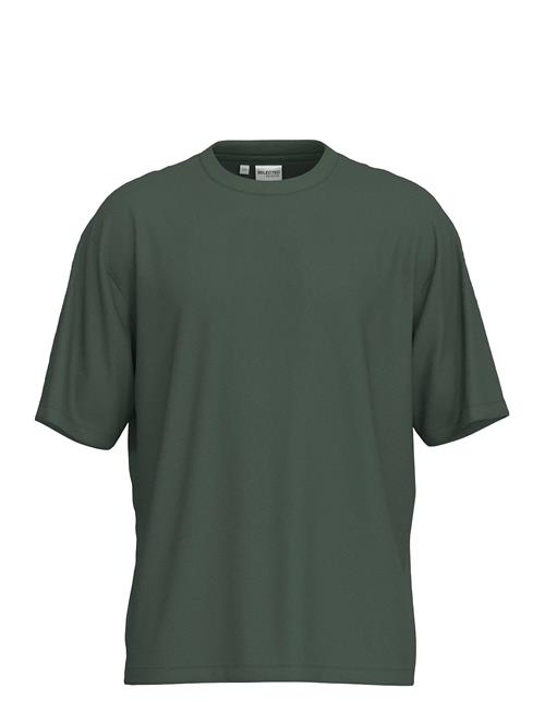 Slhlooseoscar Ss O-Neck Tee Noos Selected Khaki