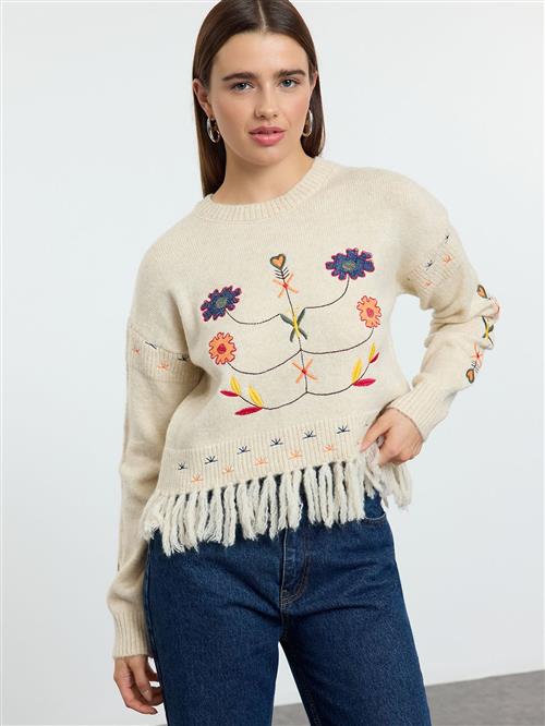 Trendyol Pullover  ecru / mørkeblå / grøn / orange