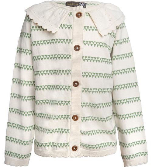 Hanevild Cardigan - Strik - Heart - Off White/Shale Green