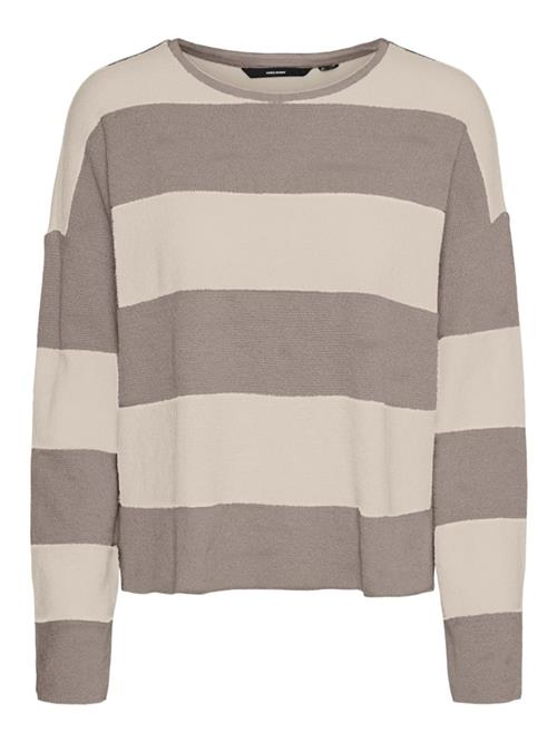 VERO MODA Pullover 'VMWANDA'  taupe / naturhvid
