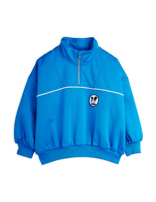 Mini Rodini Ritzratz Patch Sweatshirt Med Halv Lynlås  Blue 92/98 cm  Blå  92/98 cm  mand