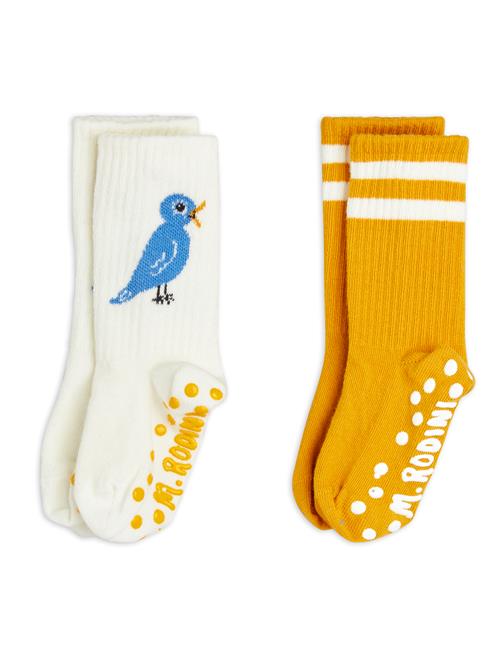 Mini Rodini Bird 2-pak Skridsikre Sokker  Multi 20-23 EU  Hvid  20-23 EU  Unisex