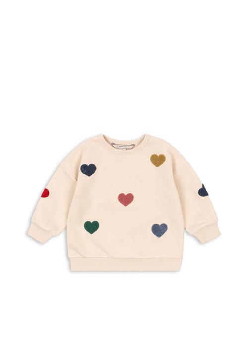 Konges Sløjd Lou Sweatshirt Multi Heart  Lou Terry Sweat Shirt Ocs Multi Heart 2 Y  Creme  2 år  kvinde