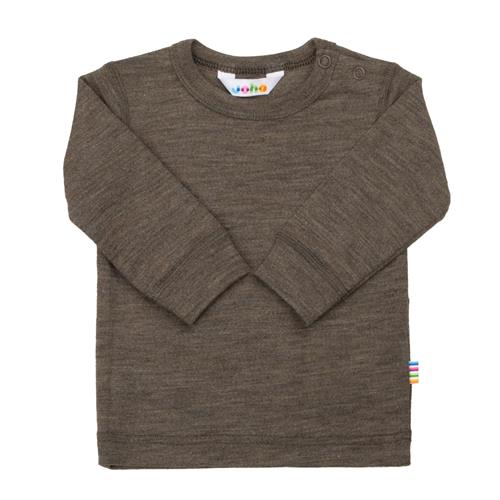 Joha Langærmet Uldtop Brown Melange  Brown Melange-80 cm  Brun  80 cm  unisex