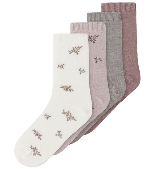Name It Strømper - 4-pak - Uld/Bomuld - NkfWak - Shadow Gray