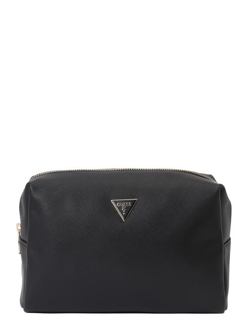 GUESS Kosmetiktaske 'LARGE TOP ZIP'  guld / sort