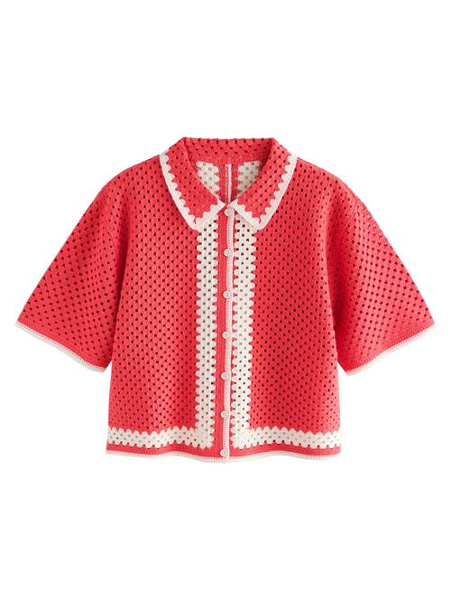 Next Bluse  cranberry / hvid